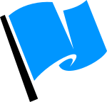 Hirnlichtspiele's blue flag vectorized